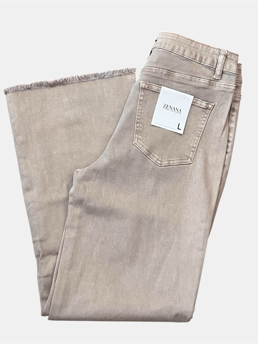 Zenana Outfitters Sand Beige Flare Jeans - Picture 3 of 10